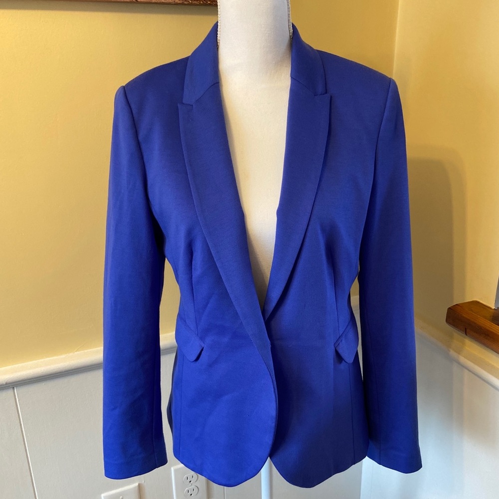H&M Fitted Blazer Royal Blue Single Button Jacket